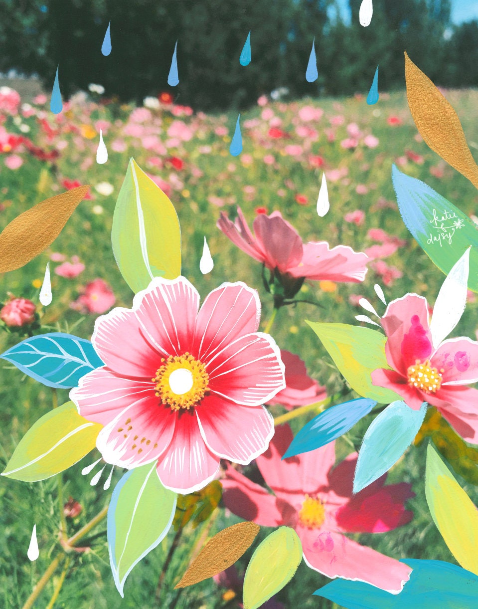 Pink Cosmos Art Print