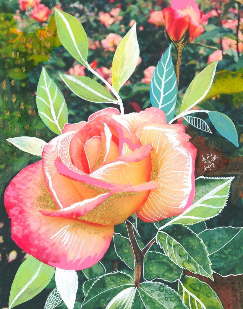 Peach Rose Art Print