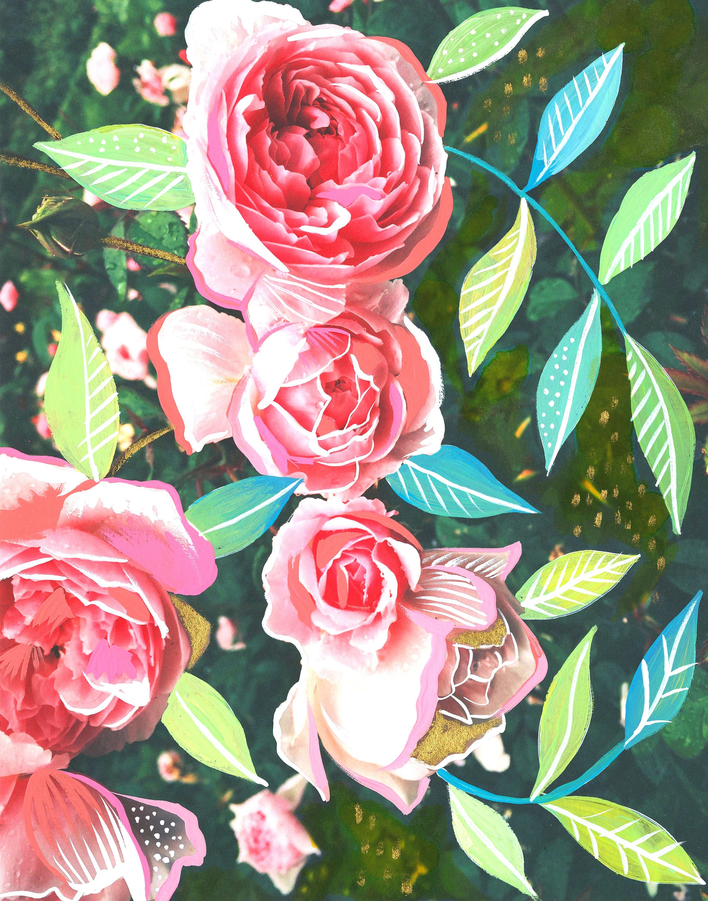 Pink Roses Art Print