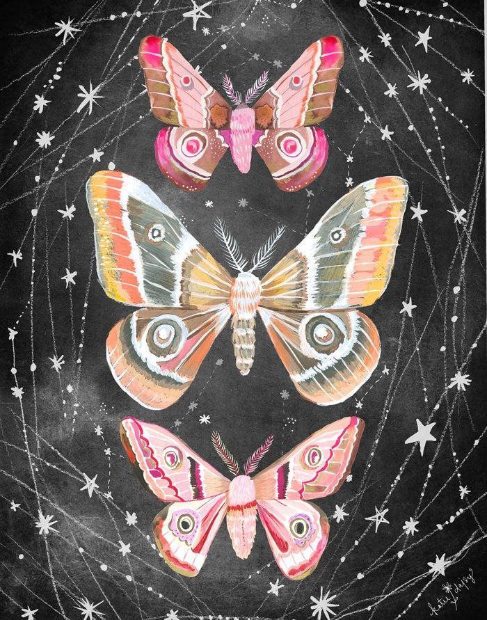 Wandering Moths Art Print