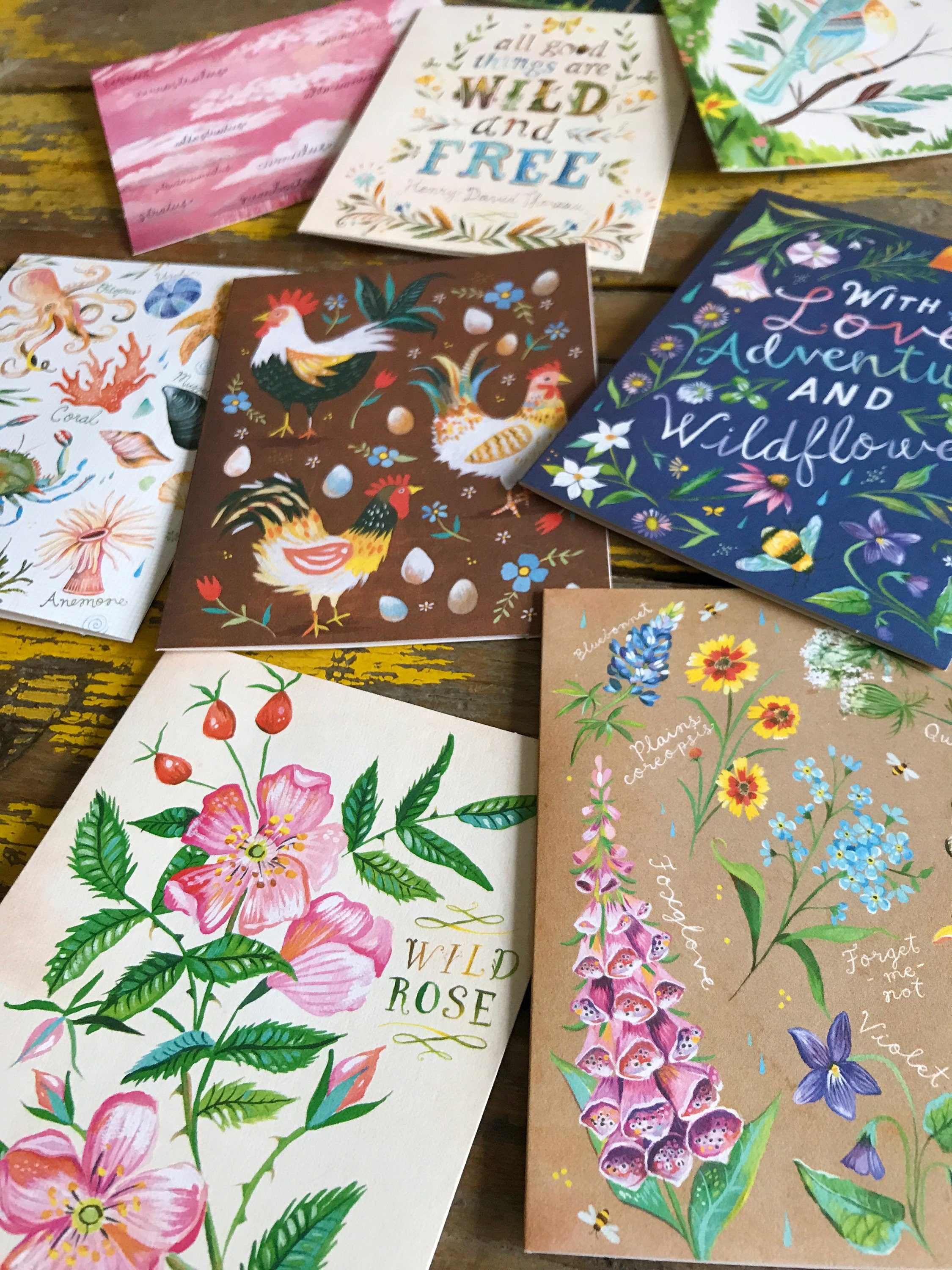 With Love, Adventure, and Wildflowers Notecards