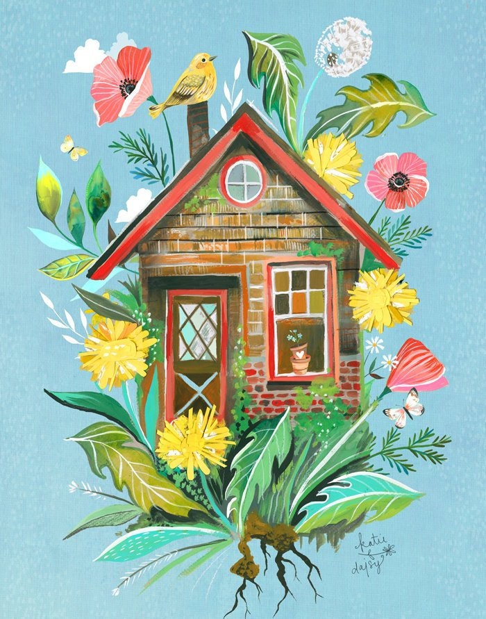 Dandelion House Art Print