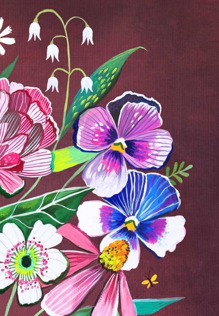 Burgundy Bouquet Art Print