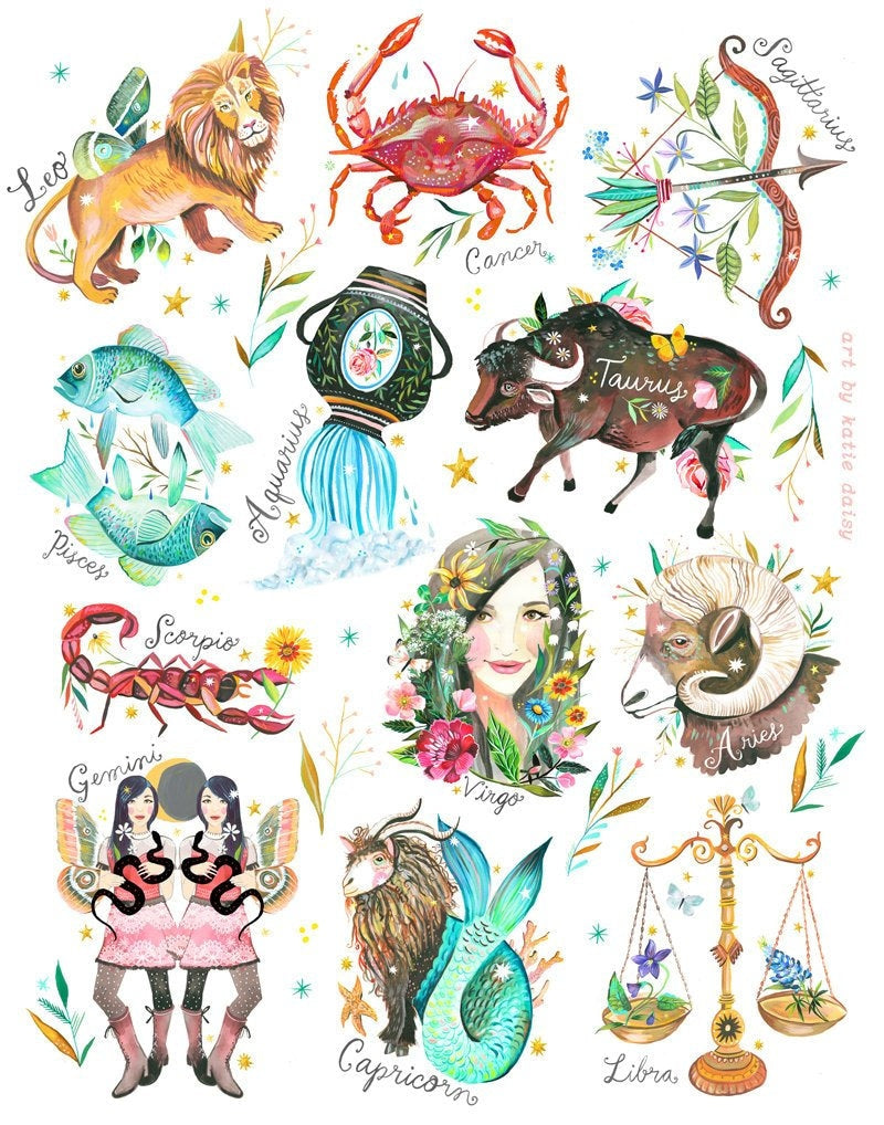 Zodiac Chart Art Print