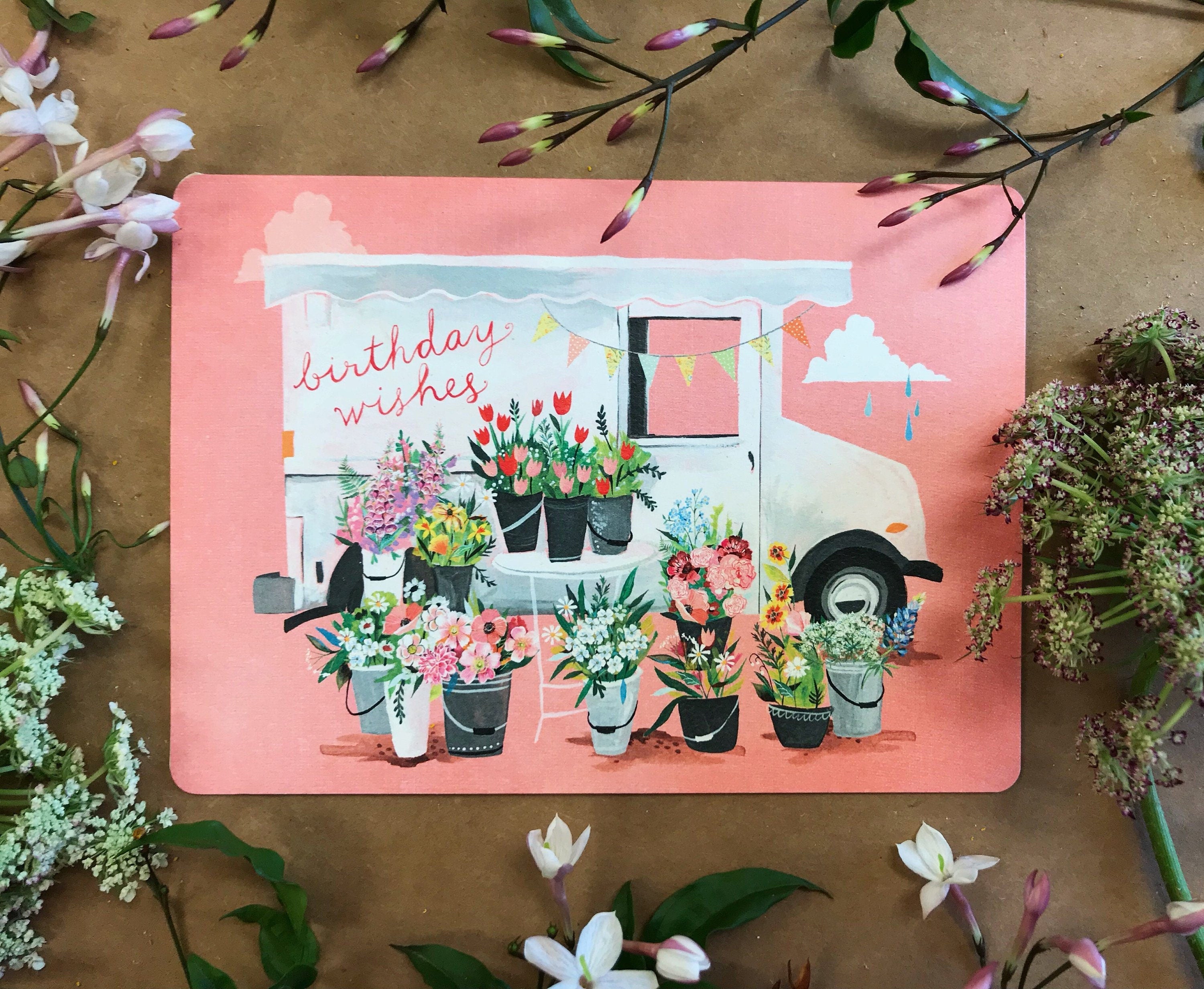 Flower Truck - Birthday Card