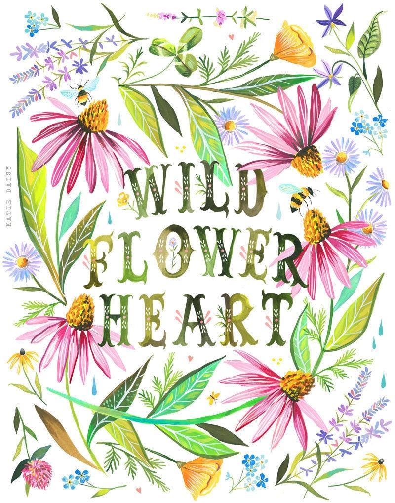 Wildflower Heart Art Print