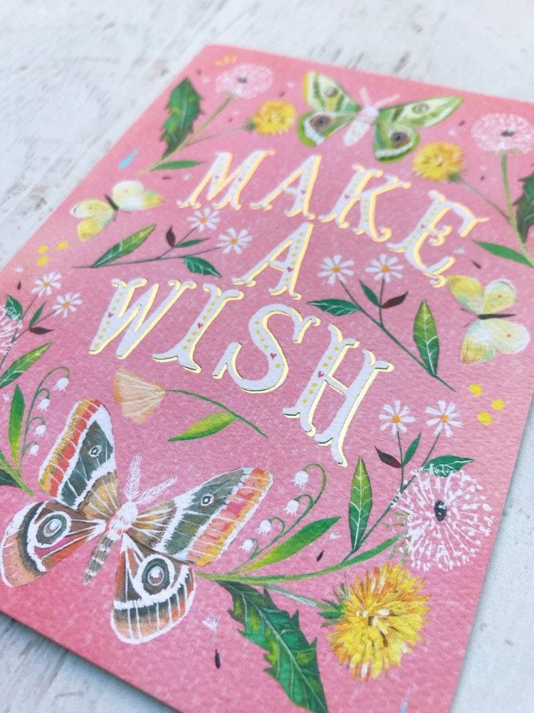 Make A Wish - Gold Foil Greeting Card