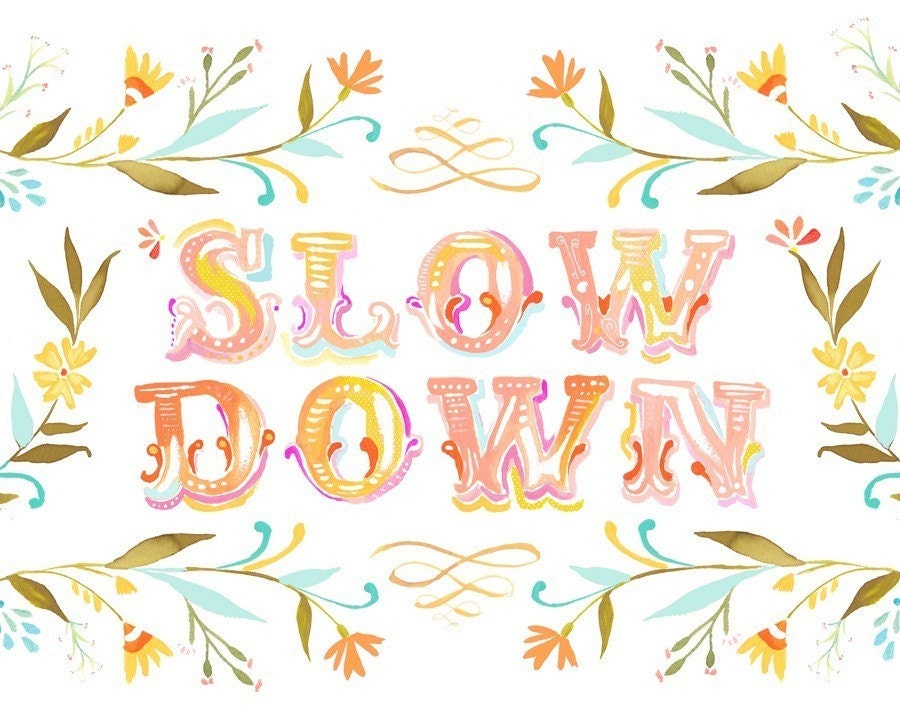 Slow Down Art Print