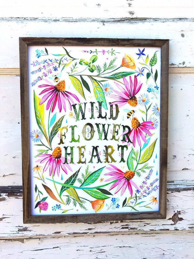 Wildflower Heart Art Print