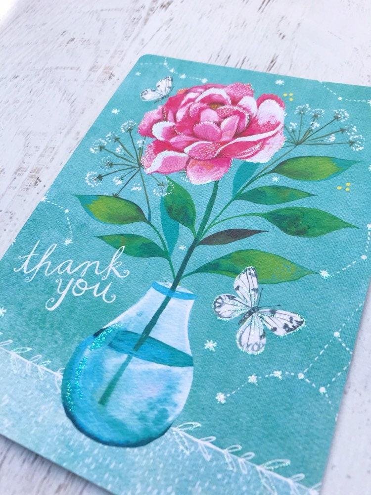 Thank You - Glitter Greeting Card