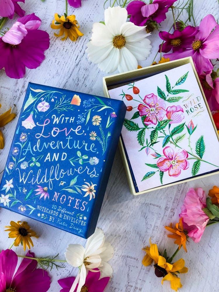With Love, Adventure, and Wildflowers Notecards