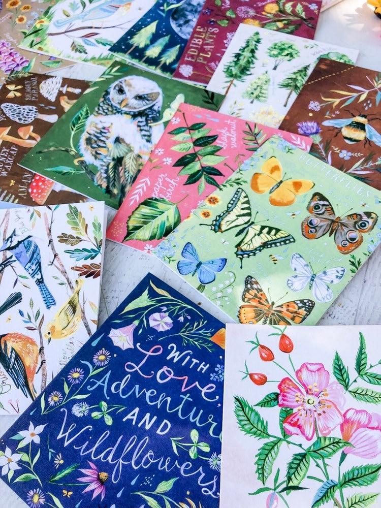 With Love, Adventure, and Wildflowers Notecards