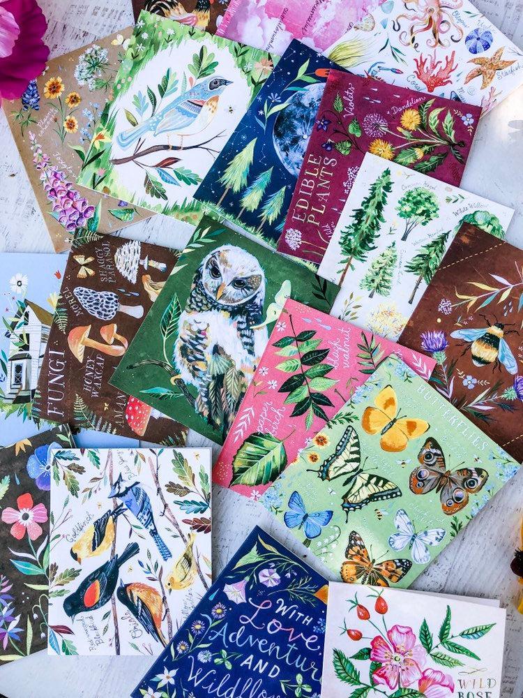 With Love, Adventure, and Wildflowers Notecards