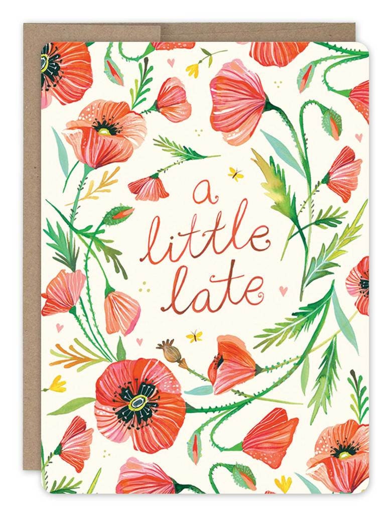Belated Birthday Poppies - Greeting Card