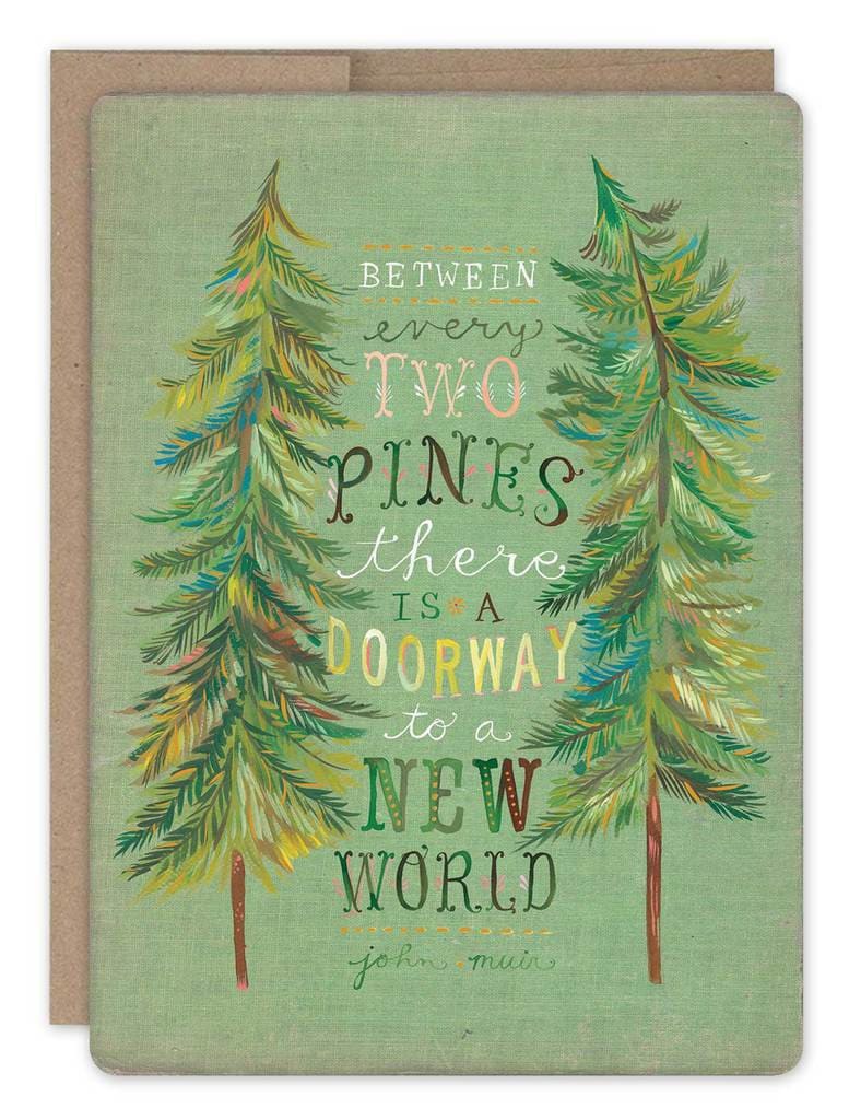 Two Pines Gold Foil Greeting Card