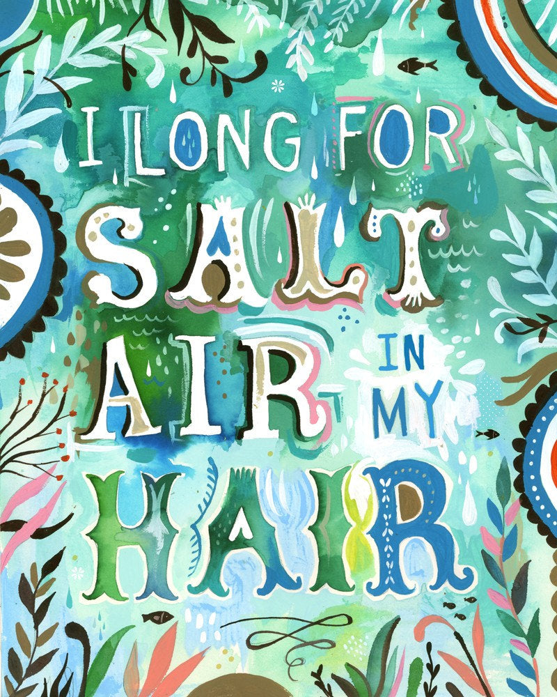 Salt Air Hair Art Print