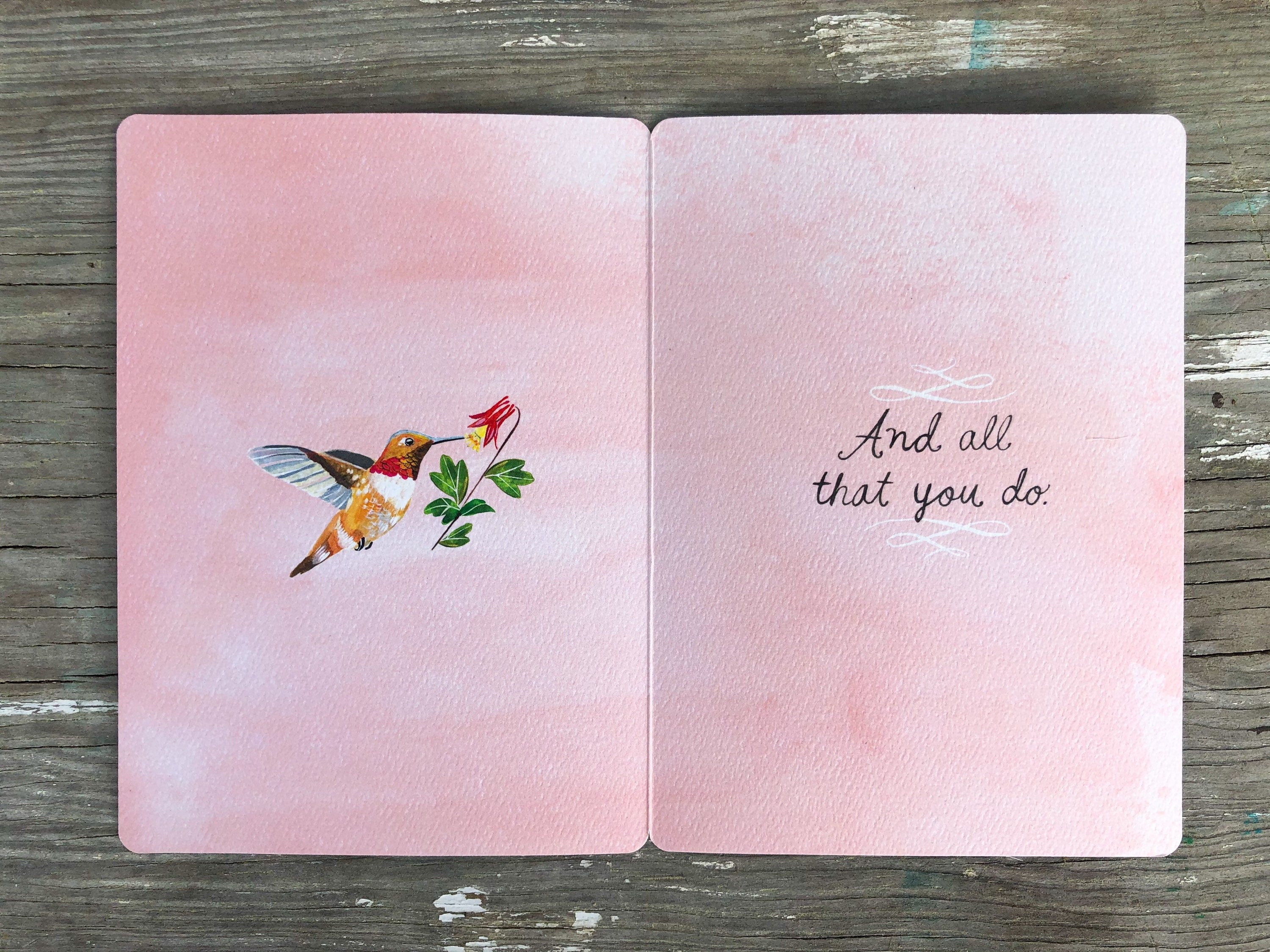 Grateful Hummingbird - Greeting Card