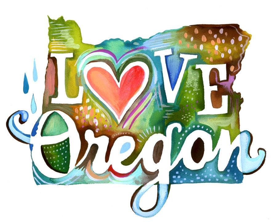 Love Oregon Art Print