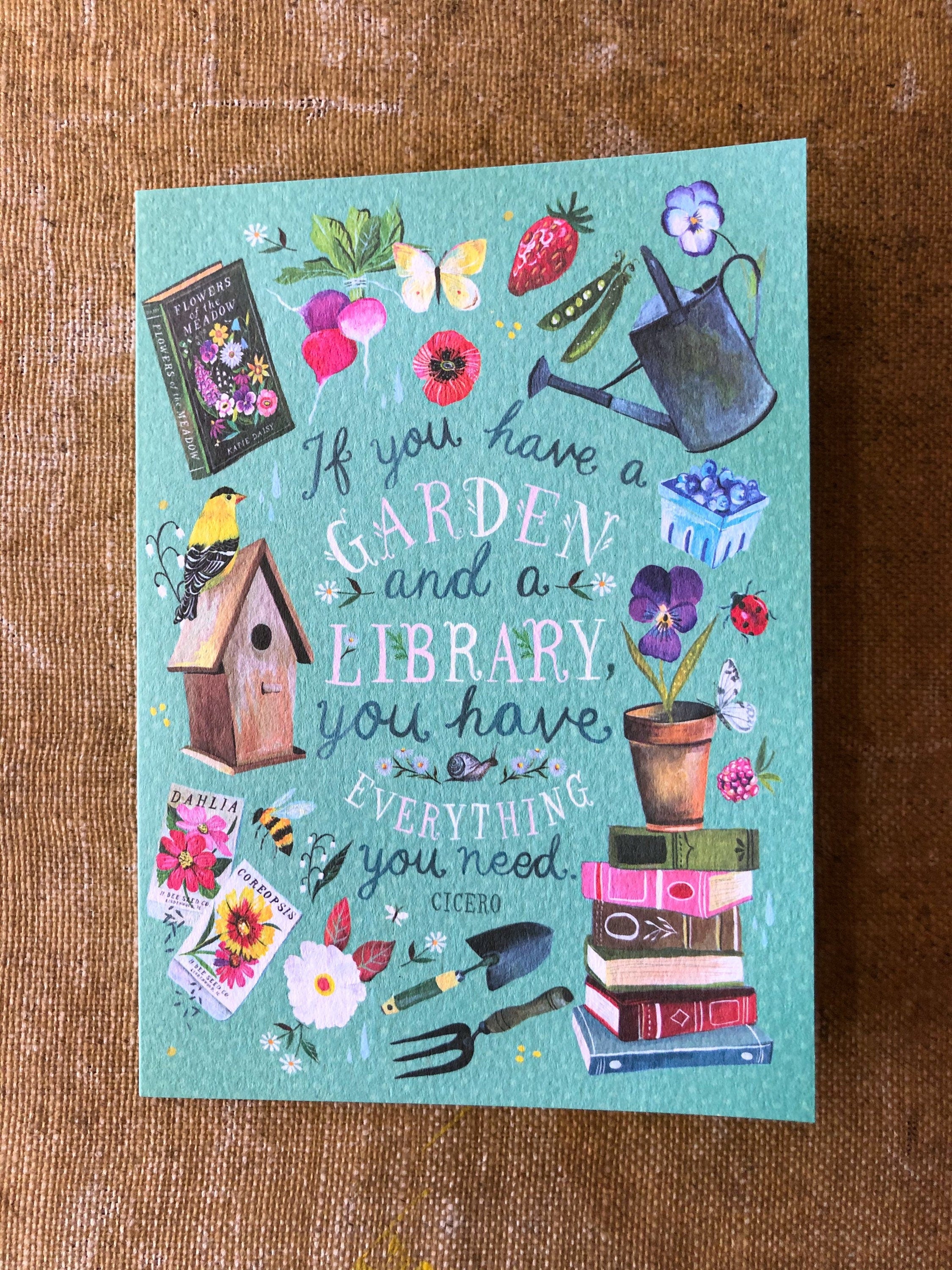 Garden and a Library - Birthday Card