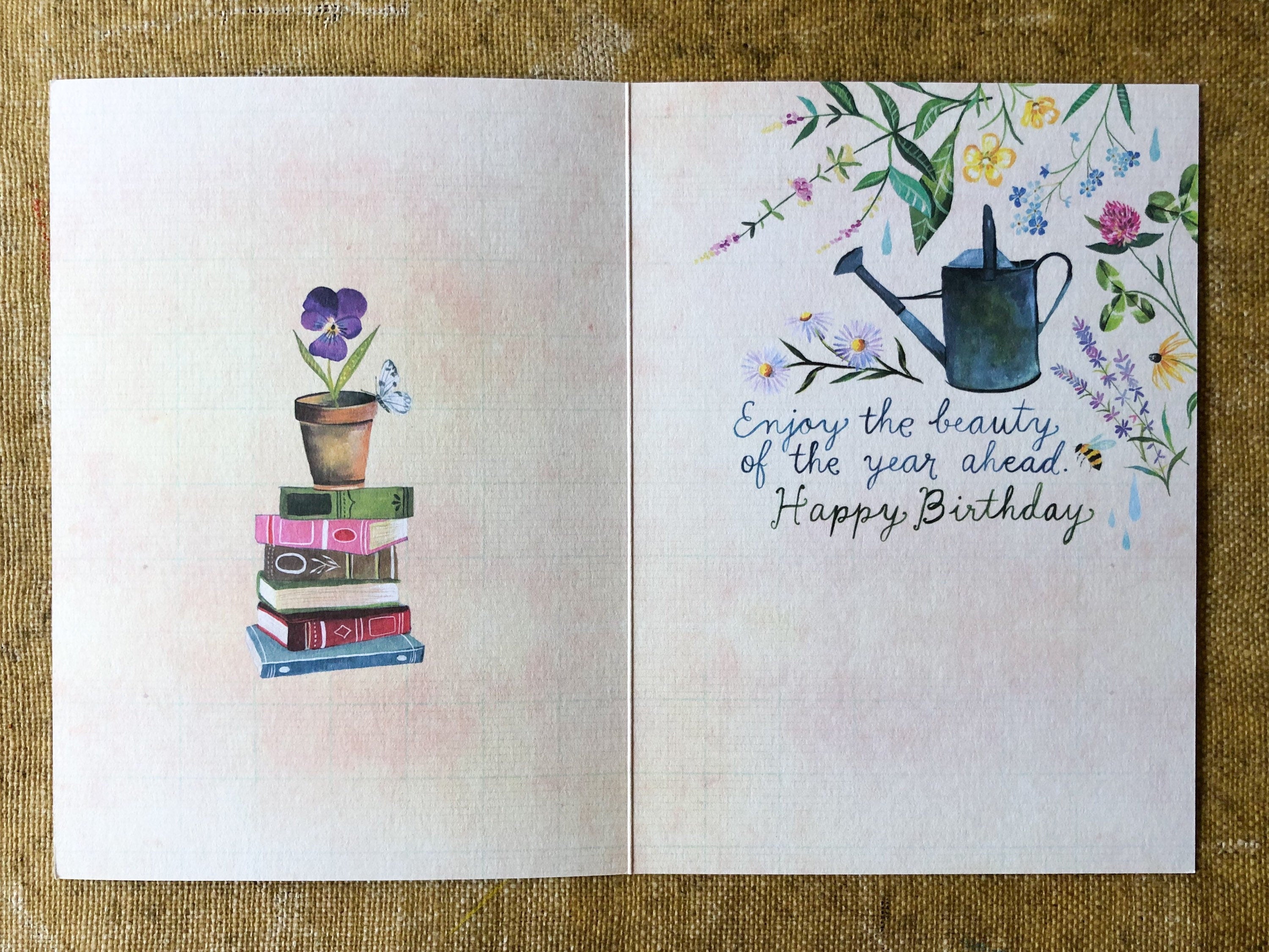 Garden and a Library - Birthday Card