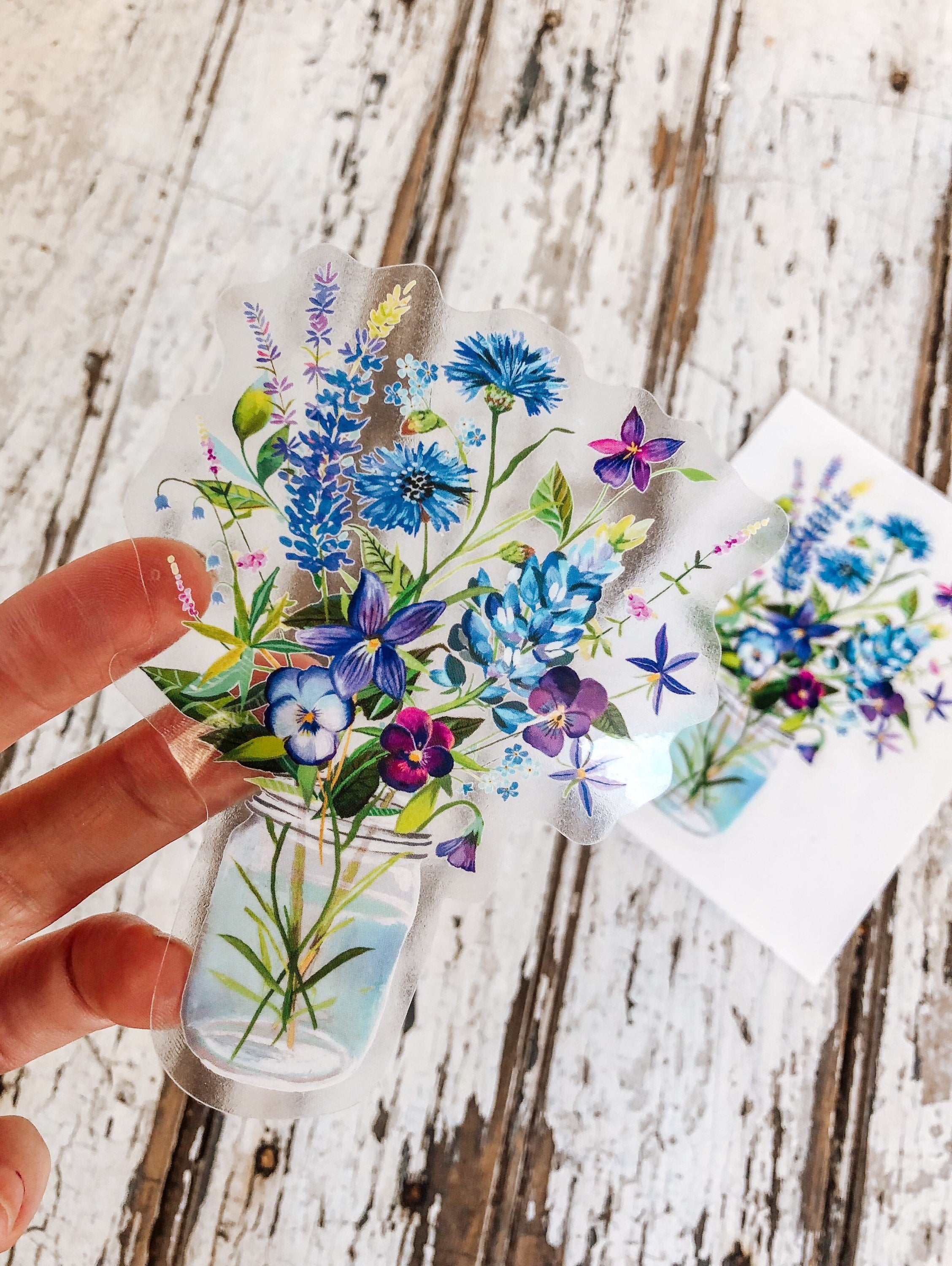 Violet Bouquet Clear Sticker