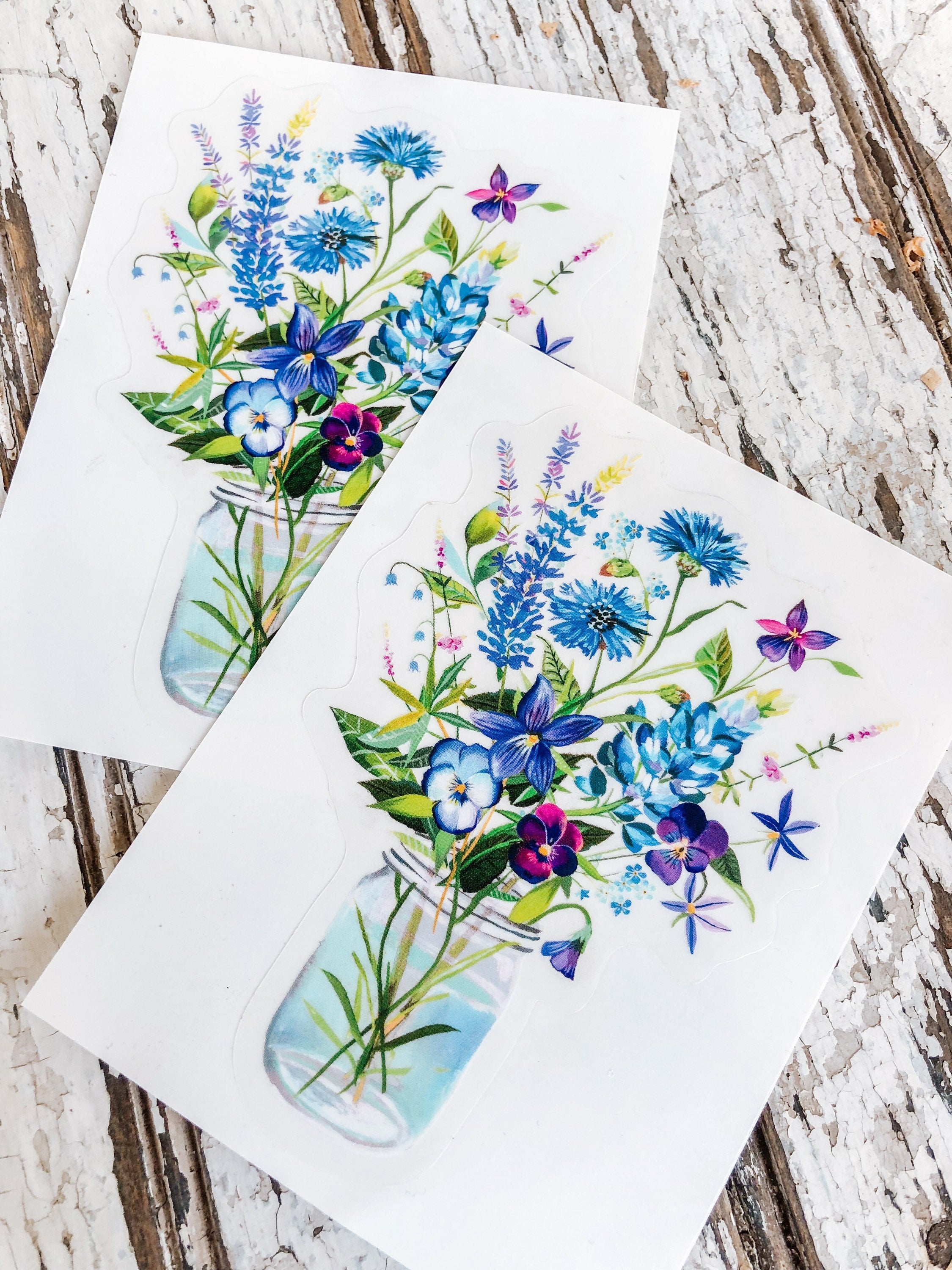 Violet Bouquet Clear Sticker