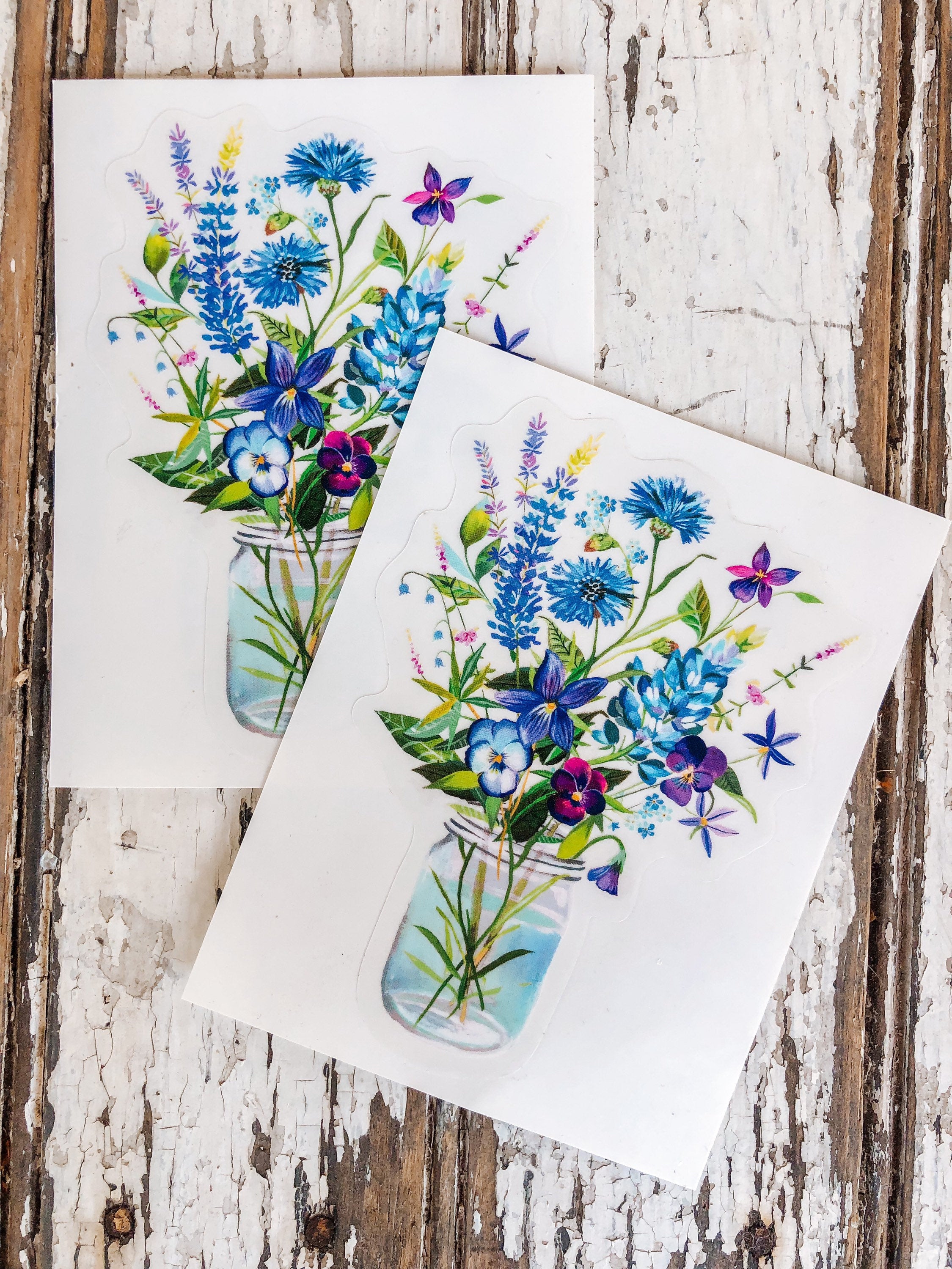 Violet Bouquet Clear Sticker
