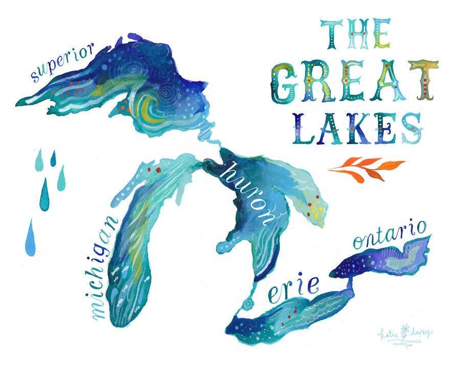 The Great Lakes Paper Art Print