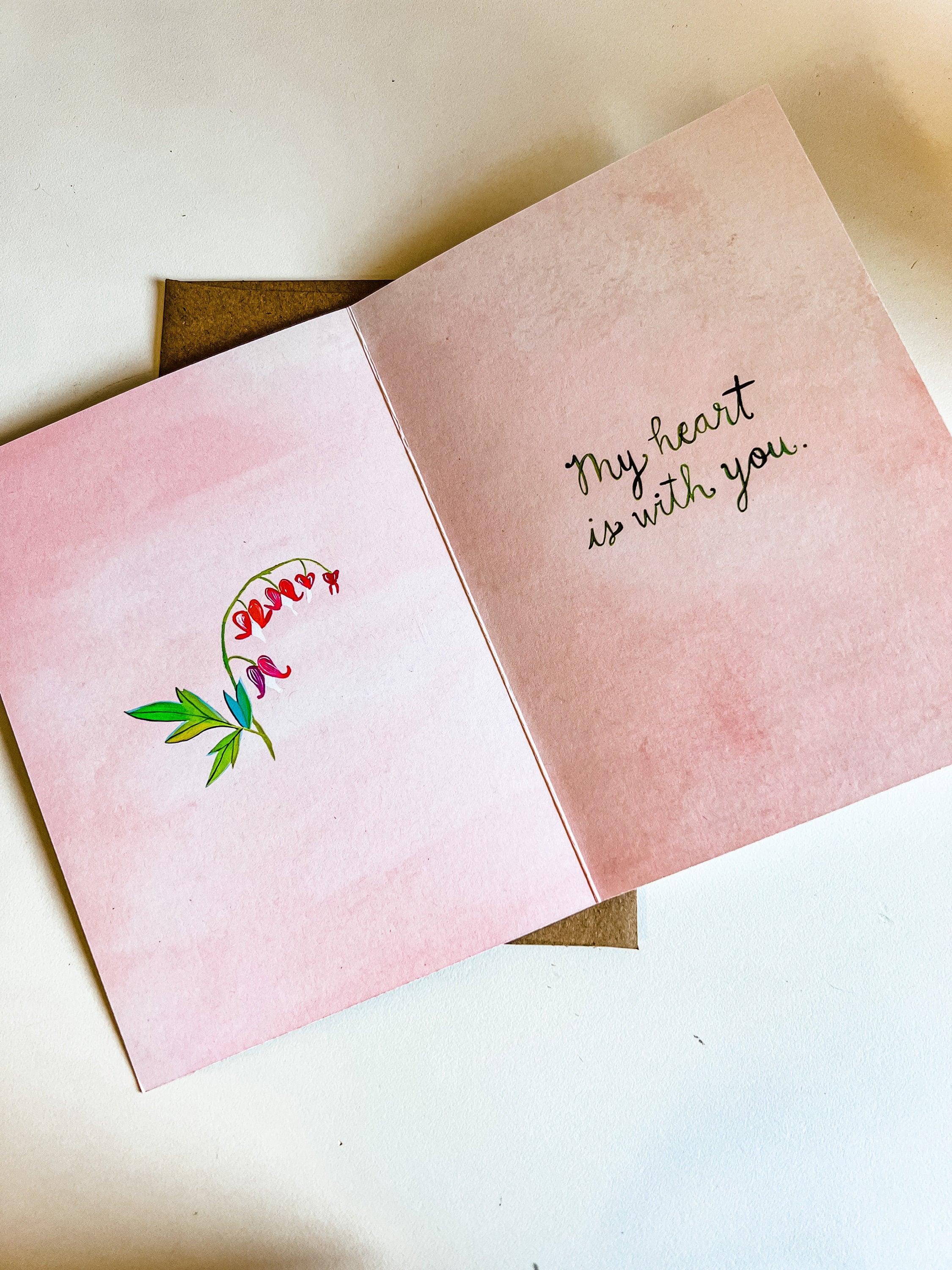 With Sympathy Bleeding Hearts - Greeting Card