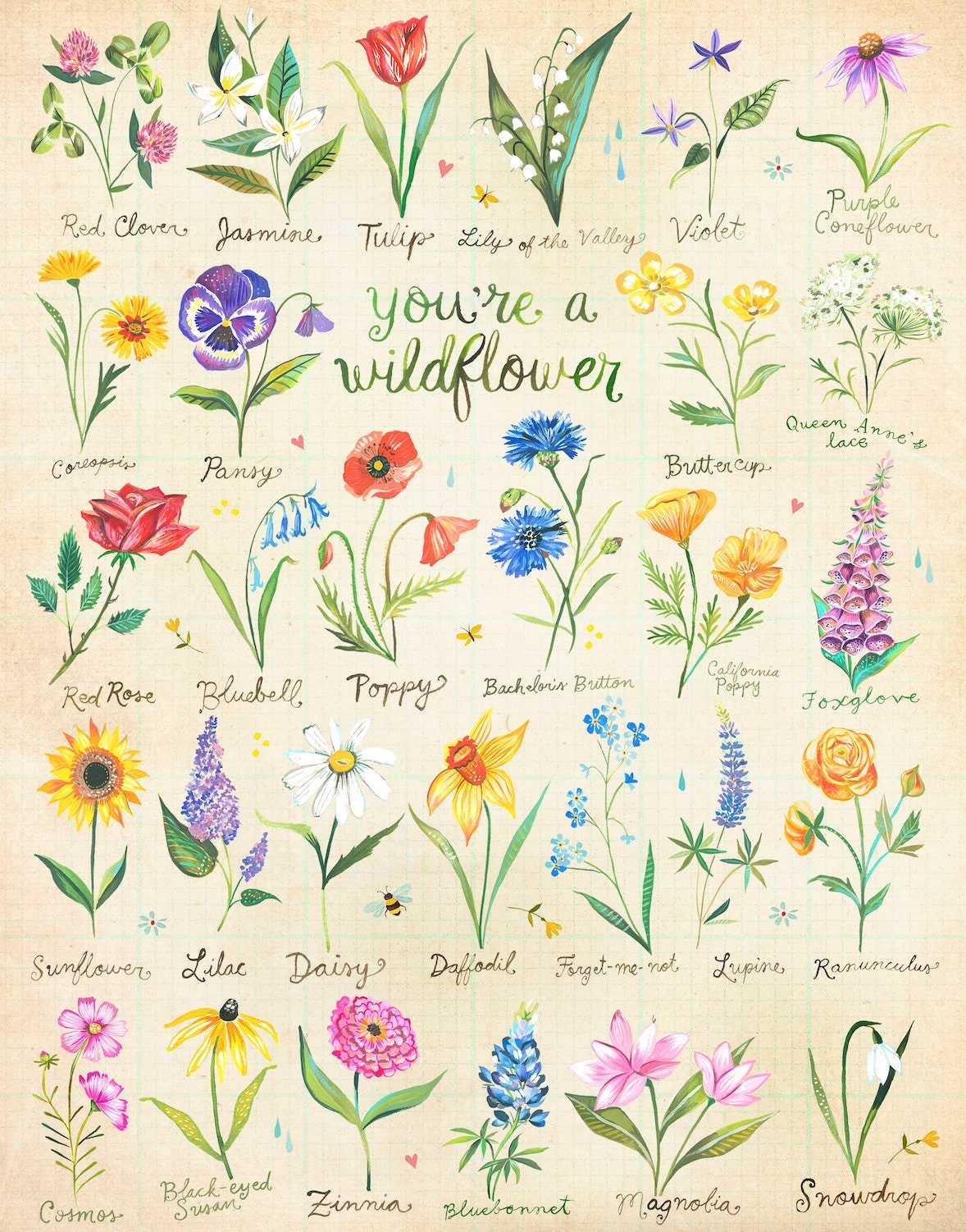 You're a Wildflower Art Print