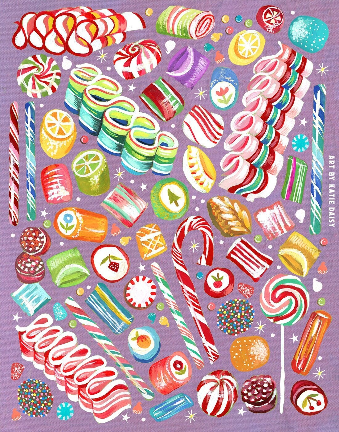 Old Fashioned Christmas Candy Art Print