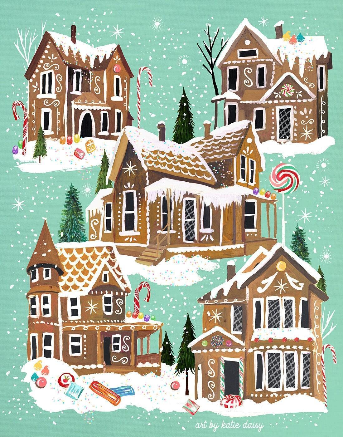 Gingerbread Village Art Print
