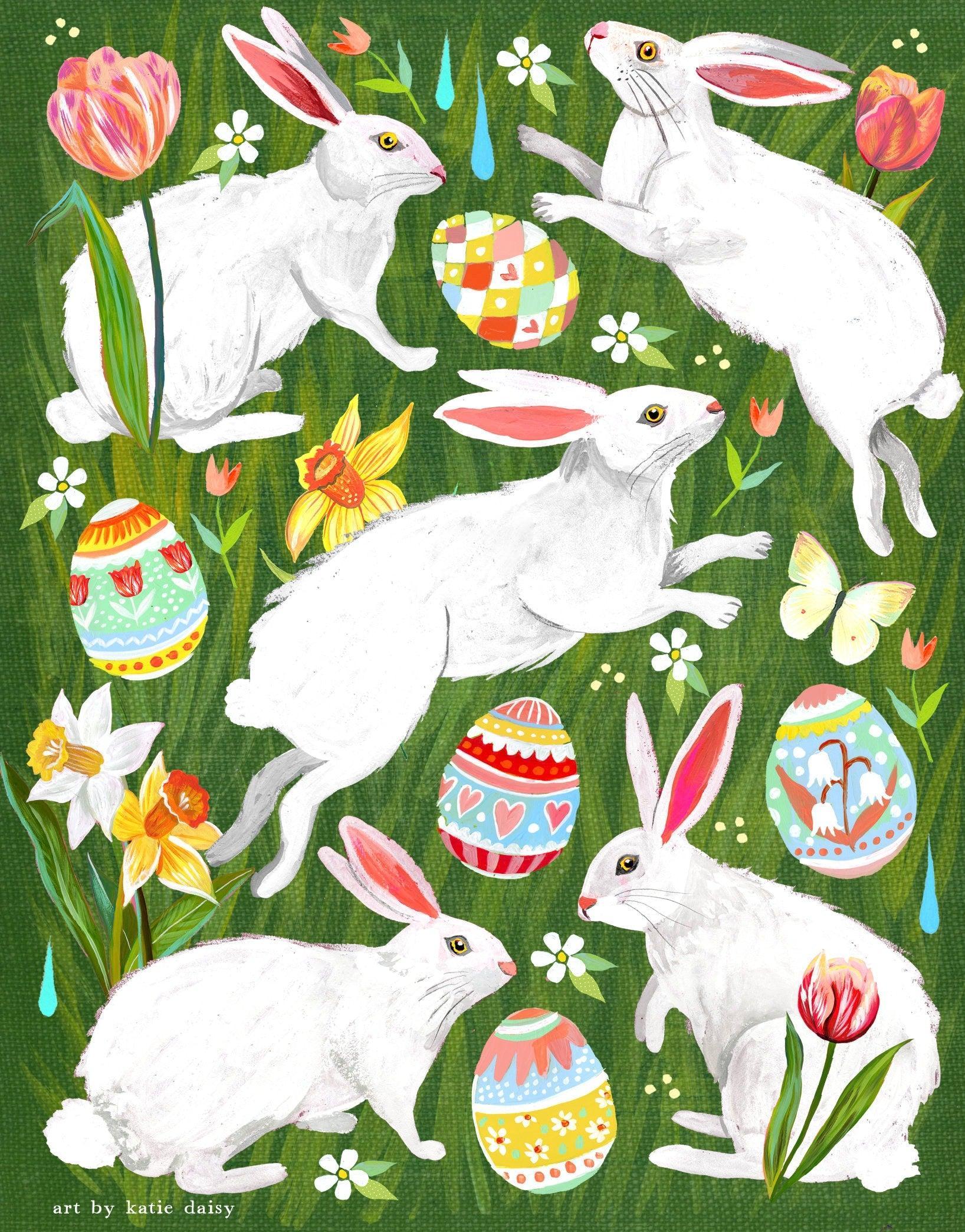 Easter Bunnies Art Print