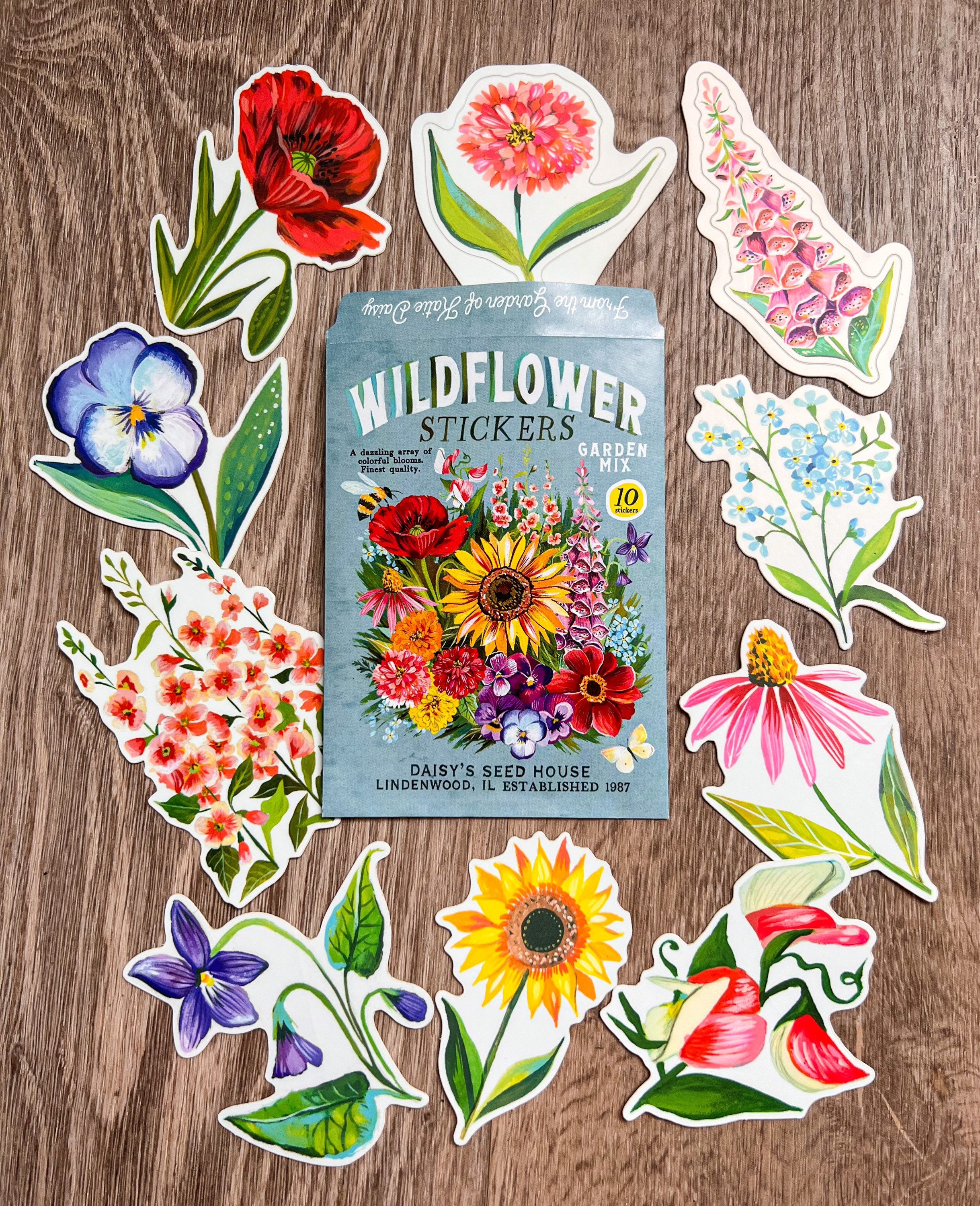 Wildflower Sticker Pack - Set of 10 Matte Stickers