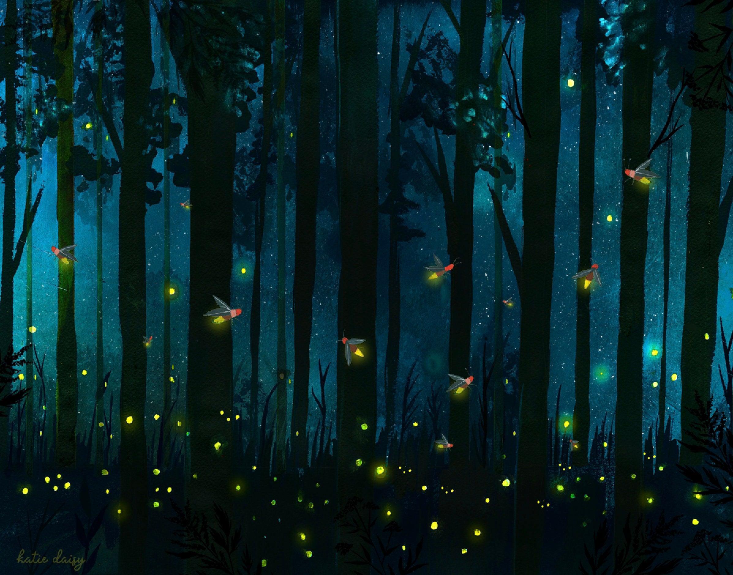 Firefly Forest Art Print