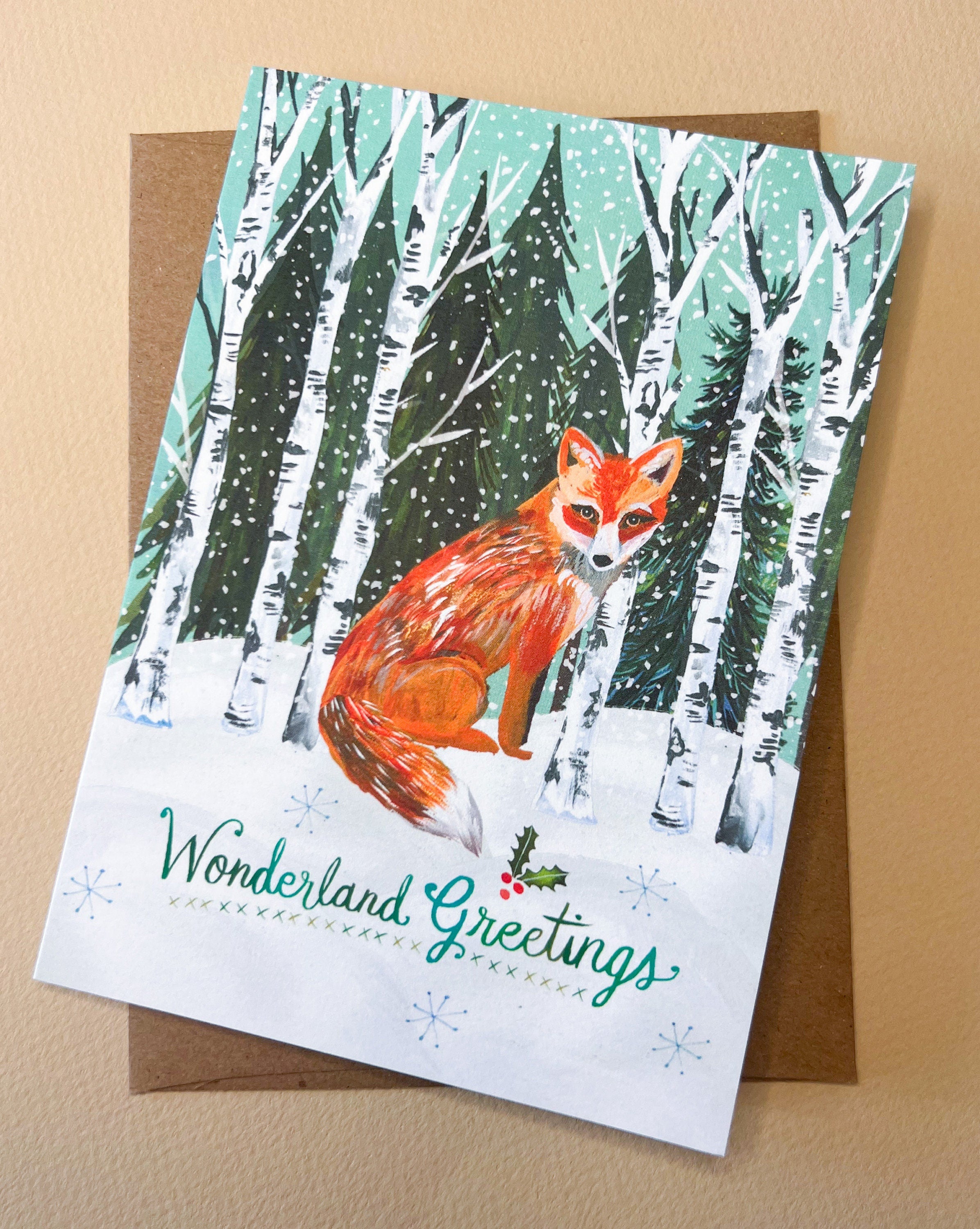 Wonderland Fox Holiday Card