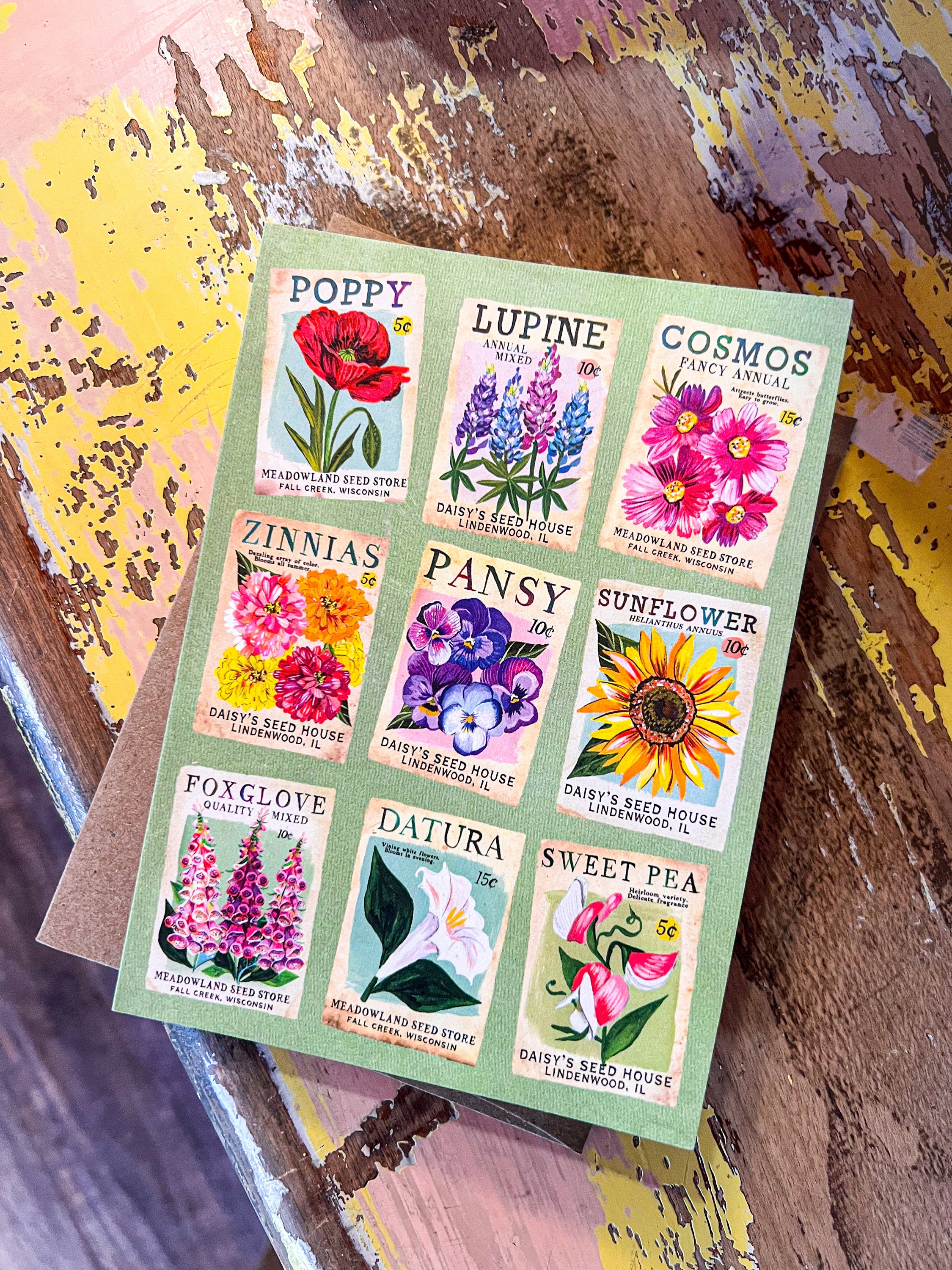 Seed Packets Blank Greeting Card