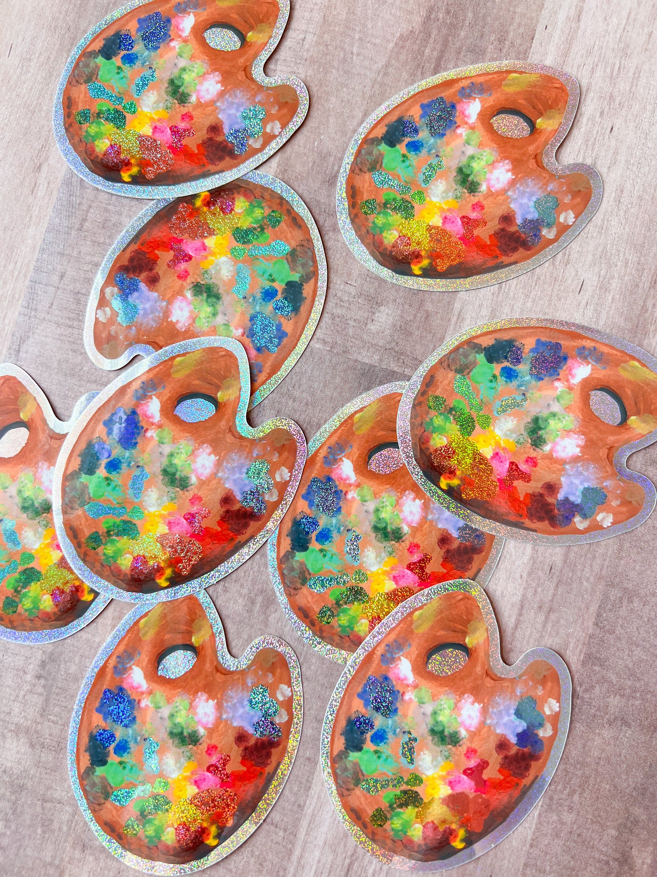 Painter's Palette Glitter Sticker