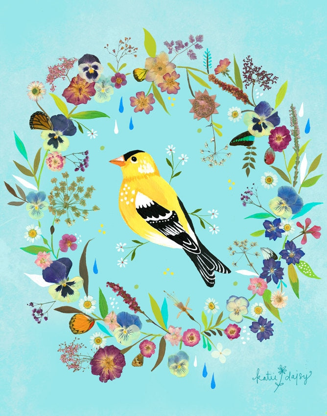 Goldfinch Meadow Art Print