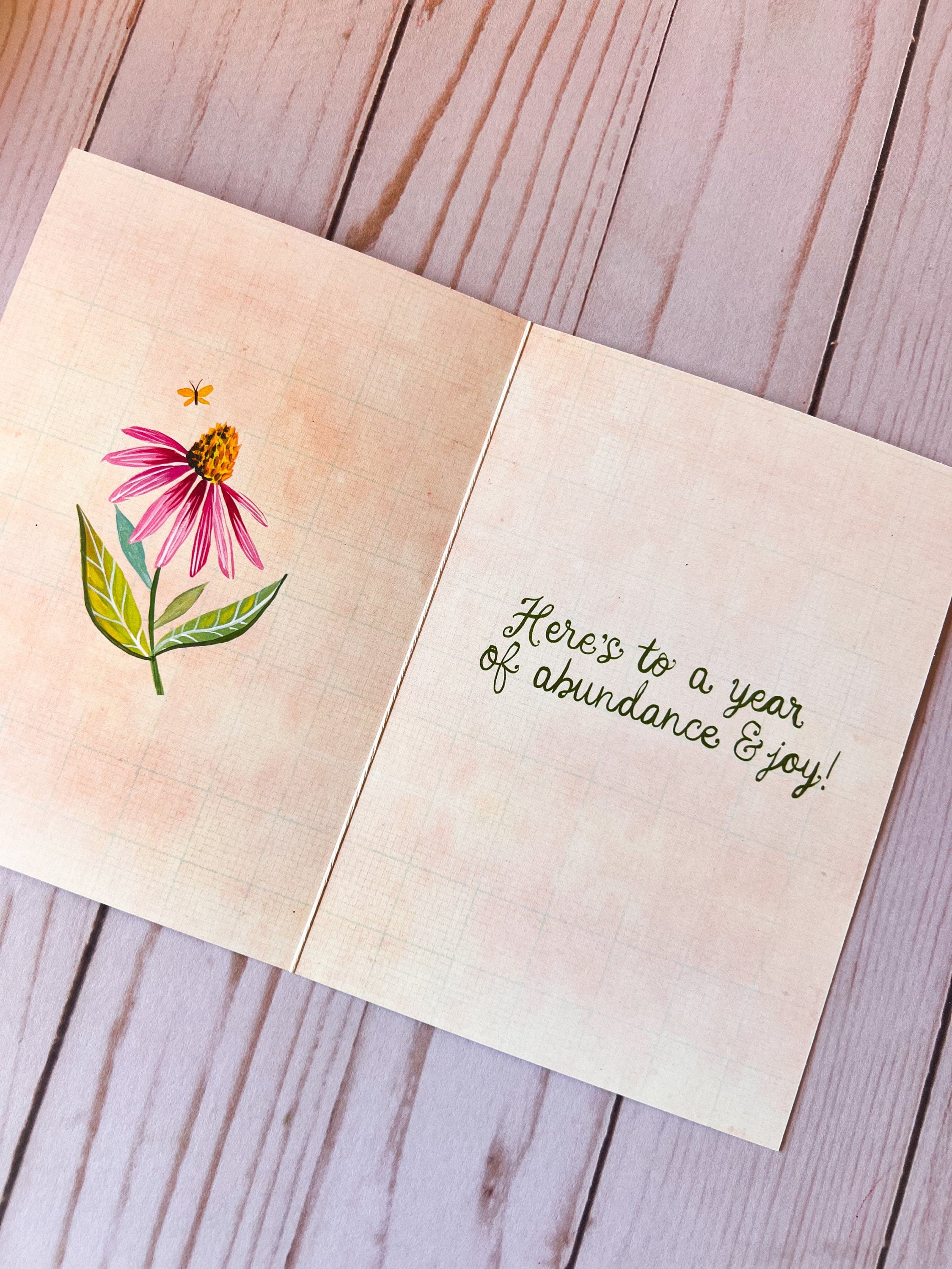 Peach Bouquet - Birthday Card