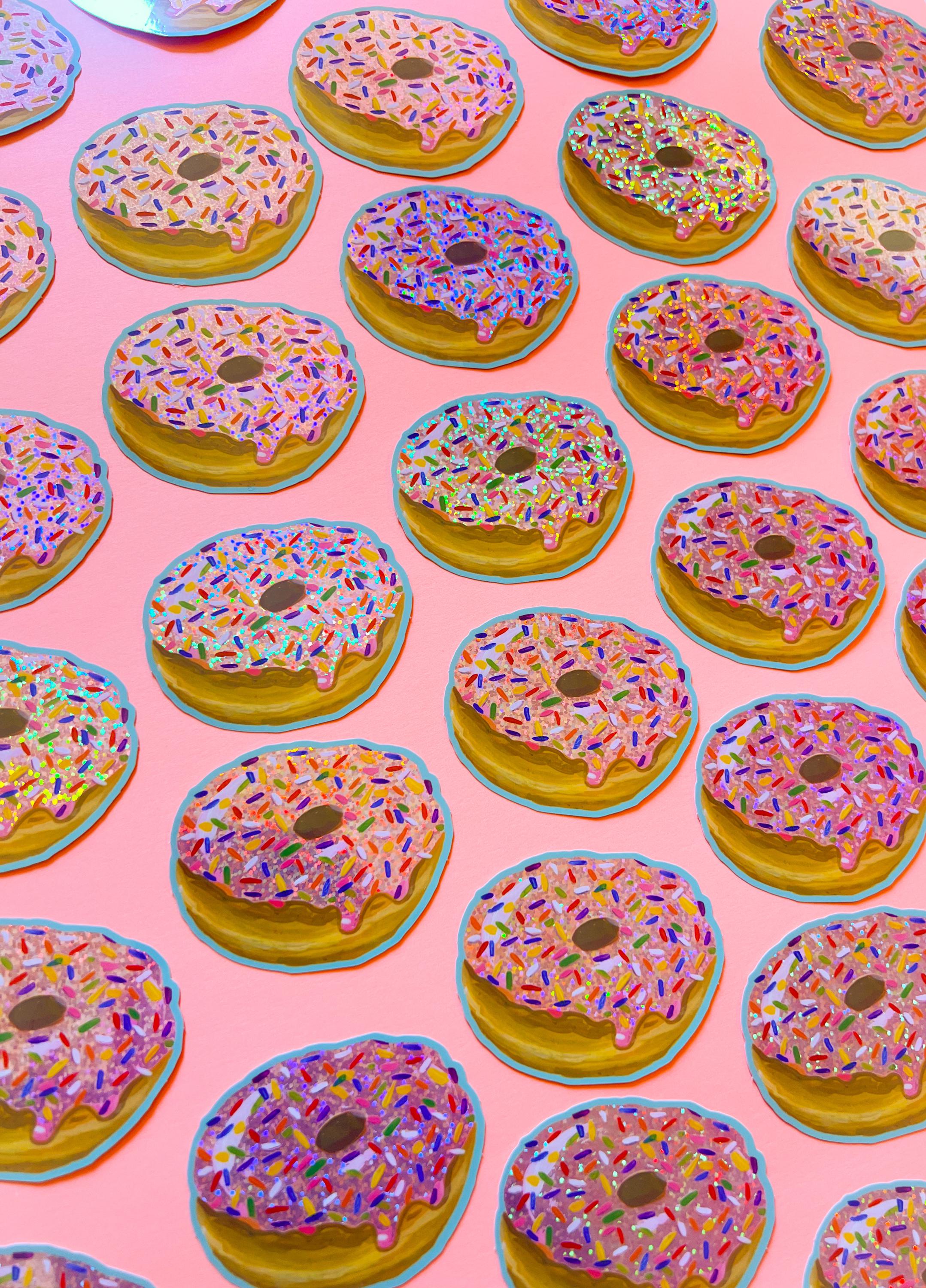 Sprinkle Donut Glitter Sticker