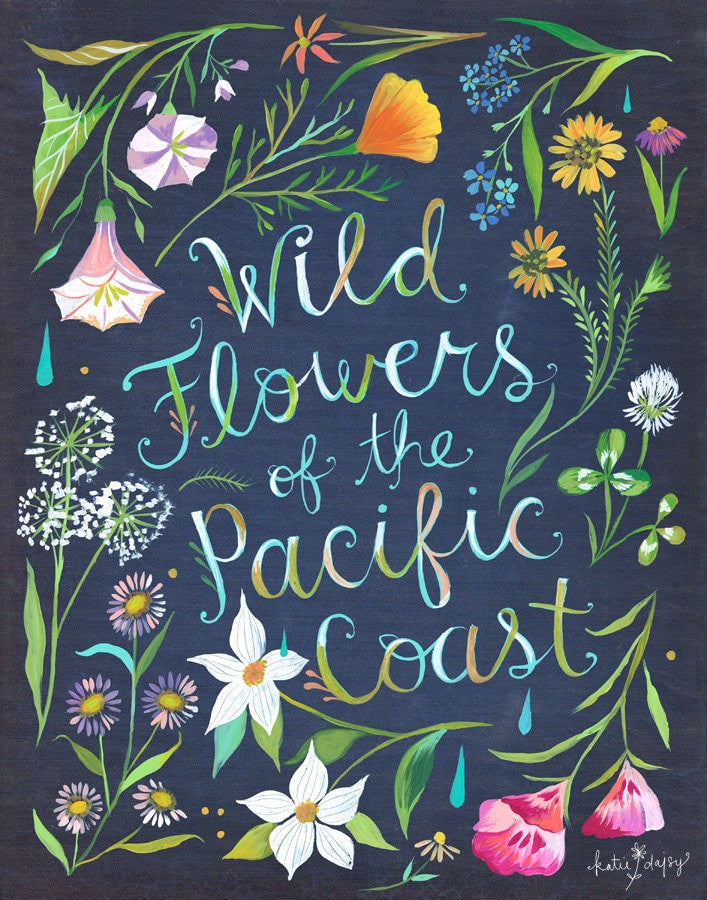 Wildflowers of the Pacific Coast Art Print