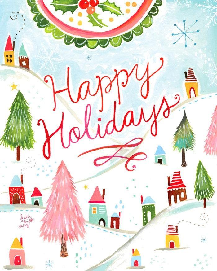Happy Holidays Art Print