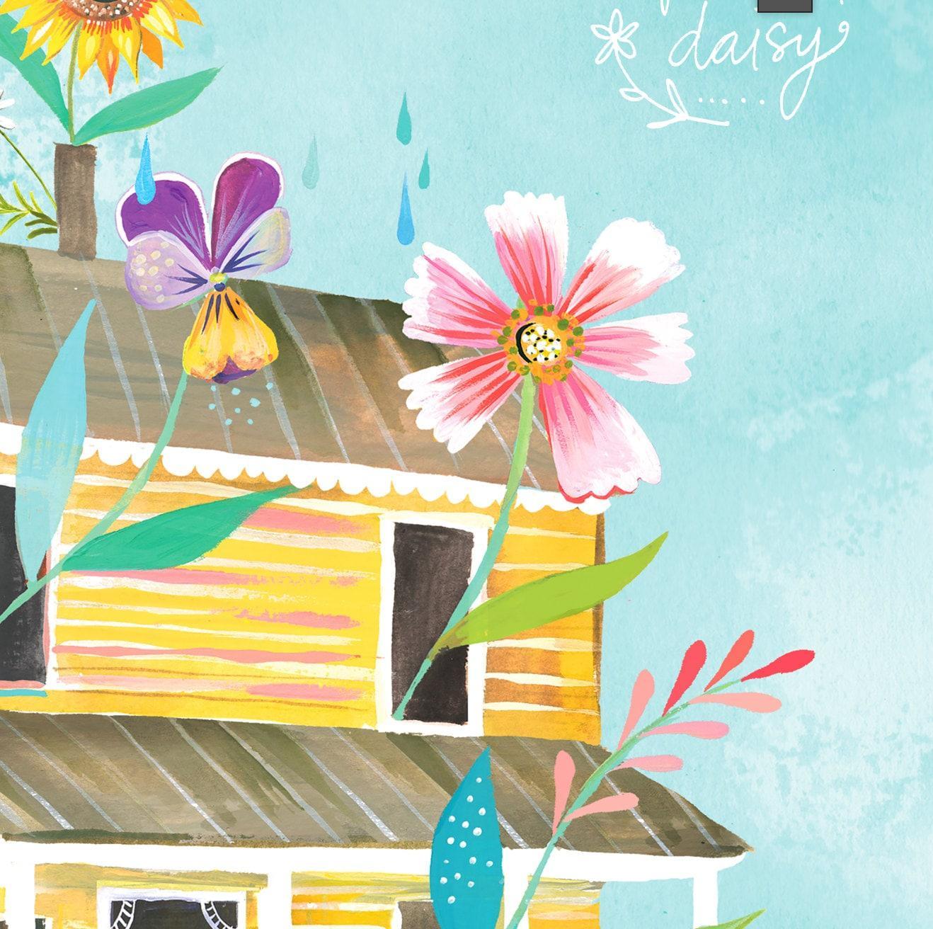 Sunny Yellow Farmhouse Art Print