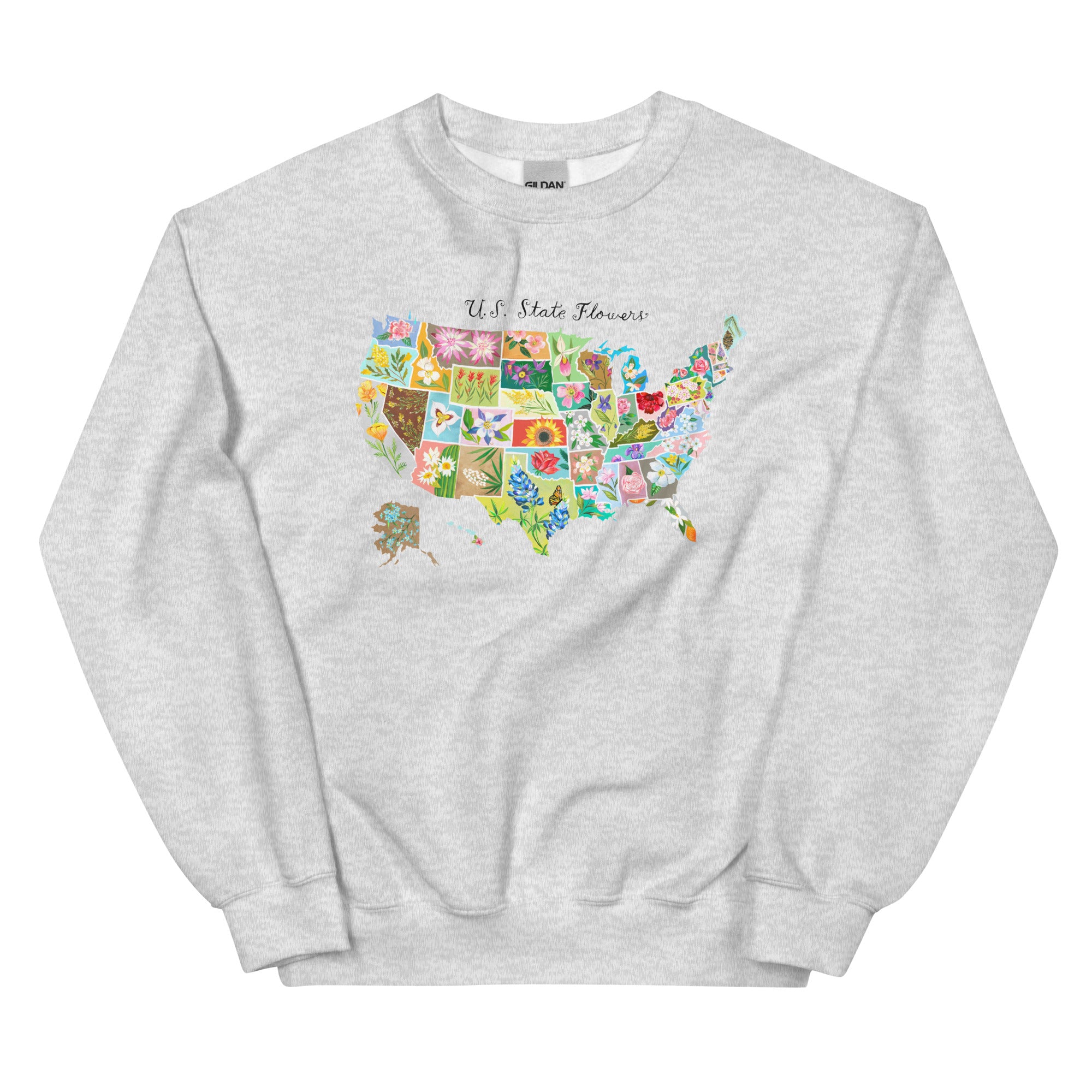 State Flowers Unisex Sweatshirt Ash