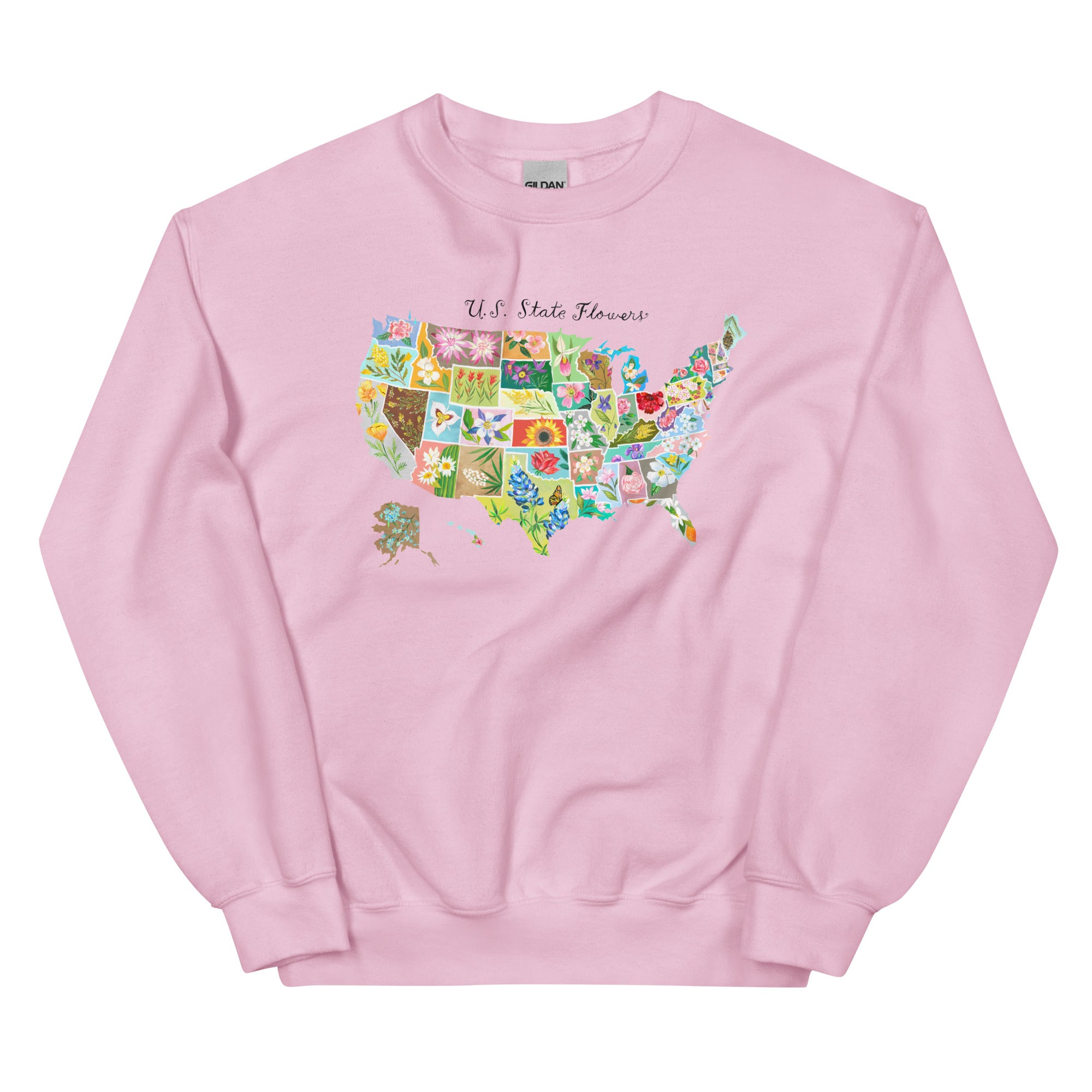 State Flowers Unisex Sweatshirt Light Pink