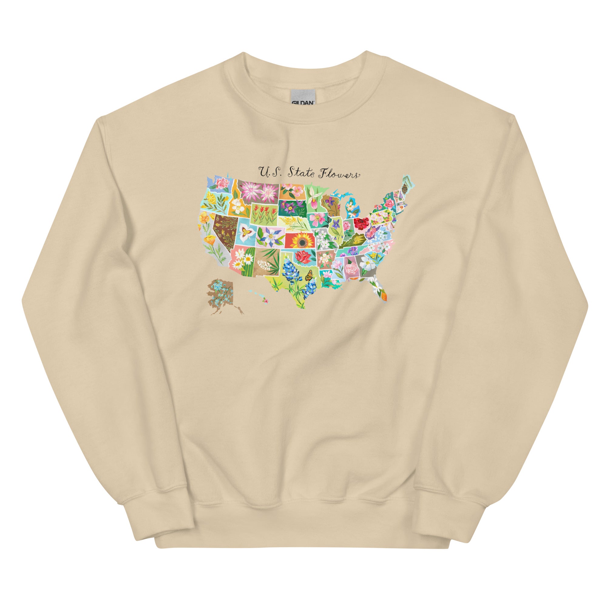 State Flowers Unisex Sweatshirt Sand