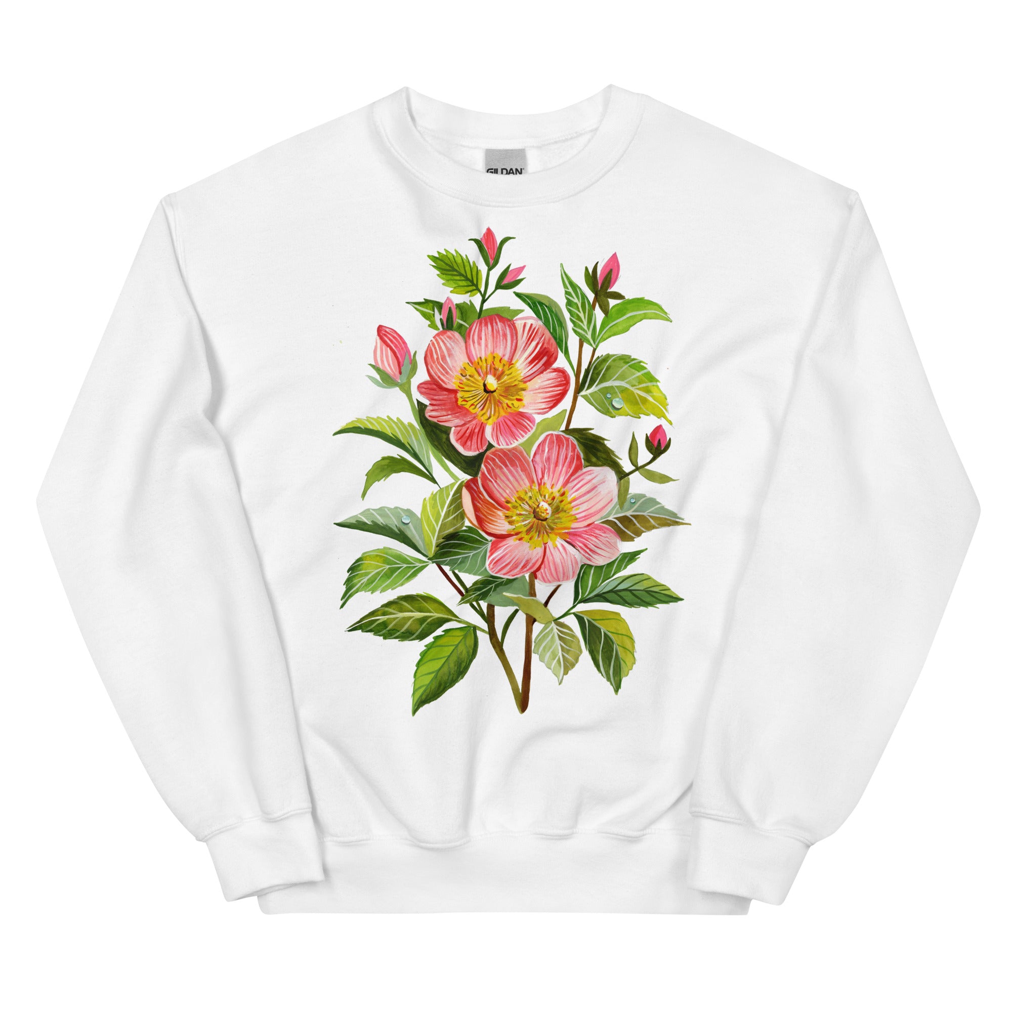 Lovely Rose Unisex Sweatshirt White