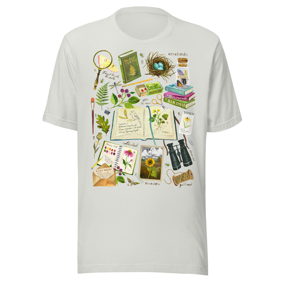 Dear Edith Botanist Tee Shirt Silver