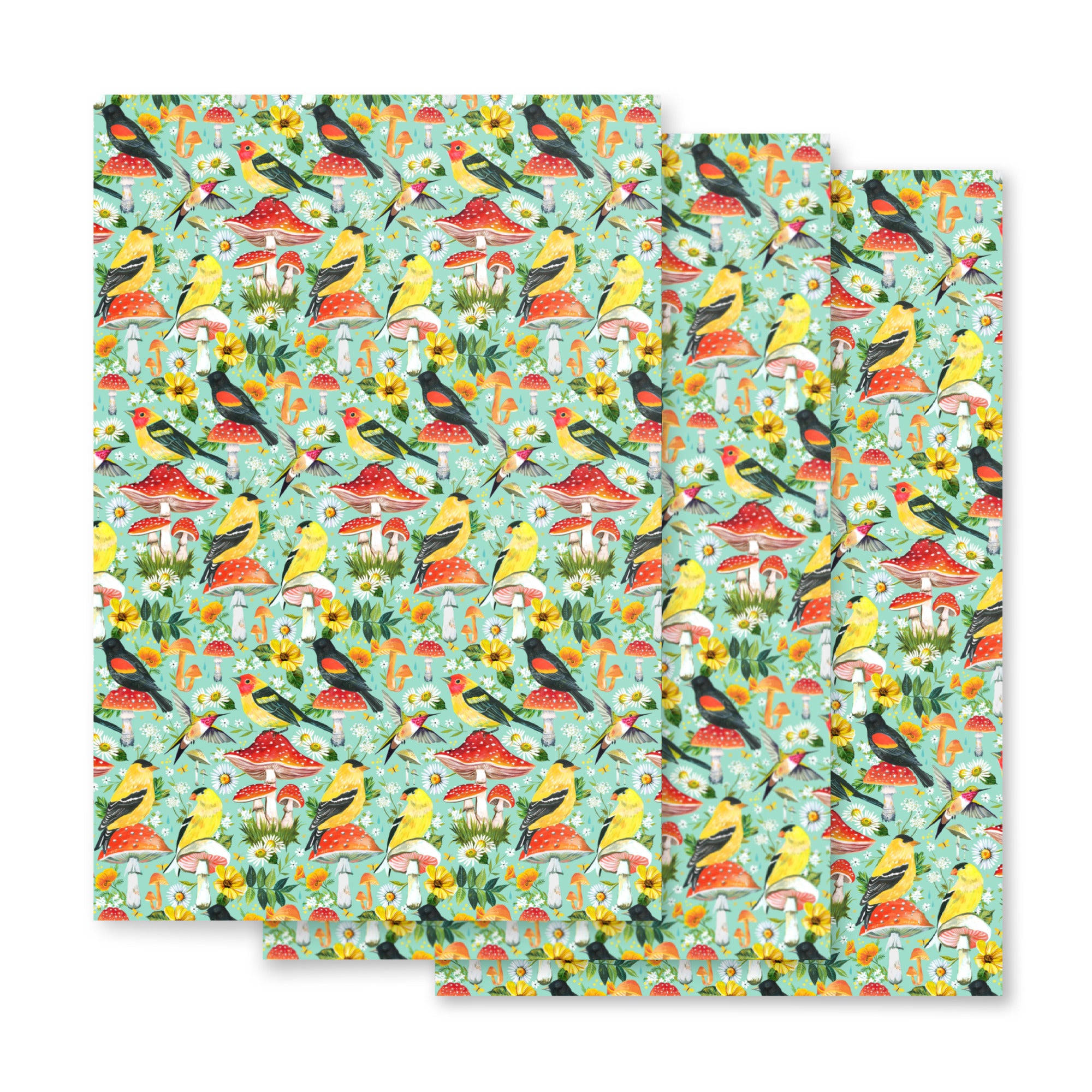 Birds & Mushroom Gift Wrap